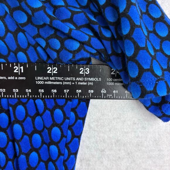 Sejour Short Sleeve Tunic Top Women's 2X Blue Geomectric Print Super Soft Cobalt - Picture 3 of 9